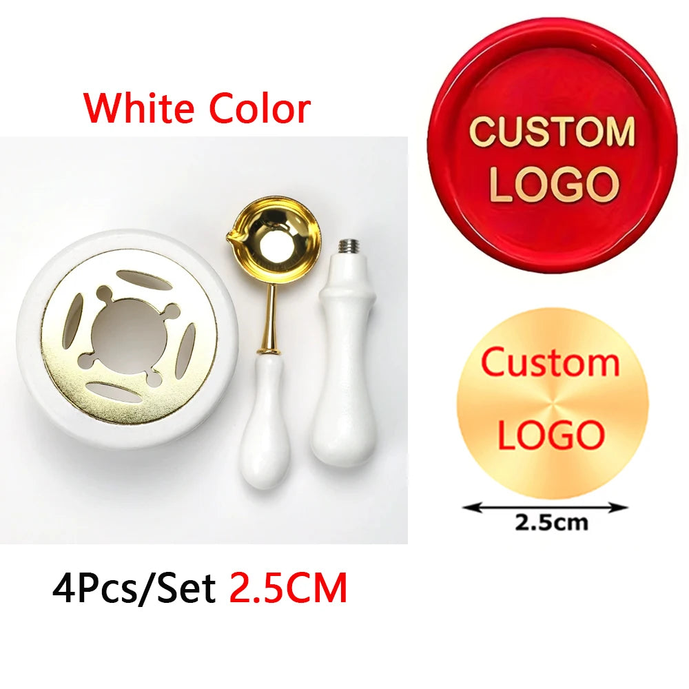 Custom Wax Seal Stamp Kit Personalized Image/LOGO Customized Wax Sealing Stamp with Melting Spoon set for Wedding Invitation Wax