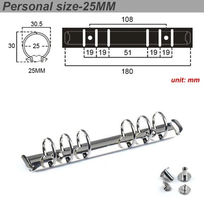 30mm A5A6A7 Notebook 6-Hole Binder Clips Binding Replacement Clip Metal Rings Accessories Loose-leaf Budget Binder Binding Rings