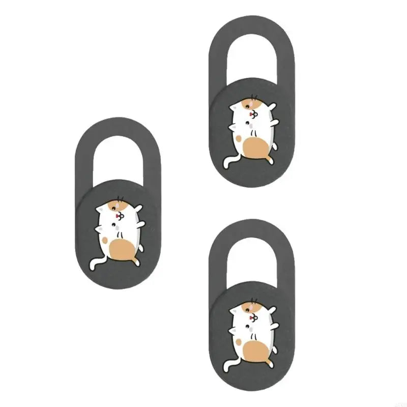 3pcs Camera Cover Webcam Cover Slide Web Camera Privacy Protector Sticker Cartoon Kitten Camera Cover for Laptop