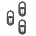 3pcs Camera Cover Webcam Cover Slide Web Camera Privacy Protector Sticker Cartoon Kitten Camera Cover for Laptop