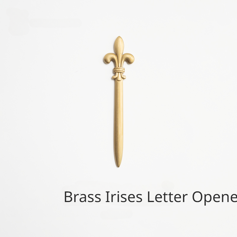 Vintage Brass Irises Letter Opener Letter Opening Bookmarks Metal Notebook Decoration Staged Photo Planner Accessories