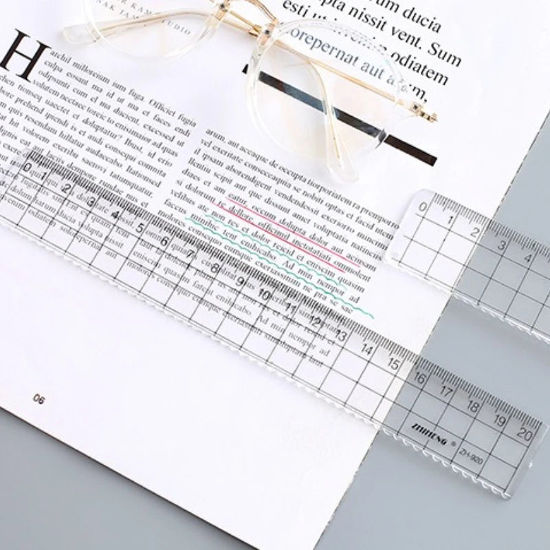 1/3Pcs Simple15cm 18cm 20cm Transparent Simple Ruler Square Ruler Cute Stationery Drawing Supplies