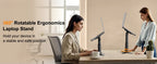 Oatsbasf Metal Desktop Laptop Holder Riser Computer Stand Height Adjustable Portable Laptop Table Stand for 11-17.3" Device