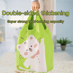 10/60pcs Cute Cat-printed Green Portable Thickened Garbage Bags Household Disposable Trash Bags Bathroom Kitchen Accessories