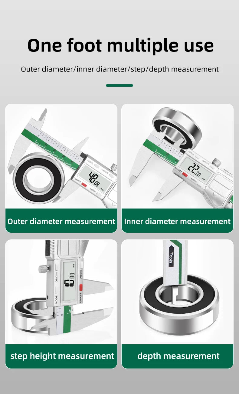 ET54 LCD Stainless Steel Caliper 150mm Fractional/mm/inch 0.01mm Precision Measuring Caliper IP54 Waterproof Electronic Caliper