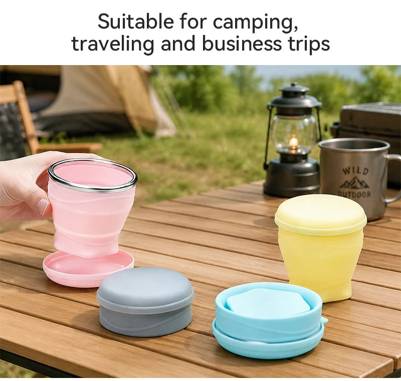 Collapsible Silicone Water Cup – Portable, Leak-Proof & BPA-Free for Travel, Hiking, Camping, Gym, Office