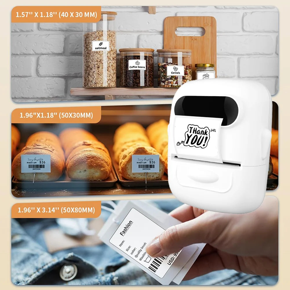 Marklife Thermal Label Printer P50 Mini Protable Bluetooth Stickers Self-adhesive Printer For Kitchen Office To Gift/Marking/Tag