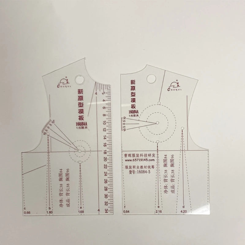 3-Piece Set for Doll Clothes Ruler Tailor Garment Cloth Sewing Tool Design Ruler F0T1