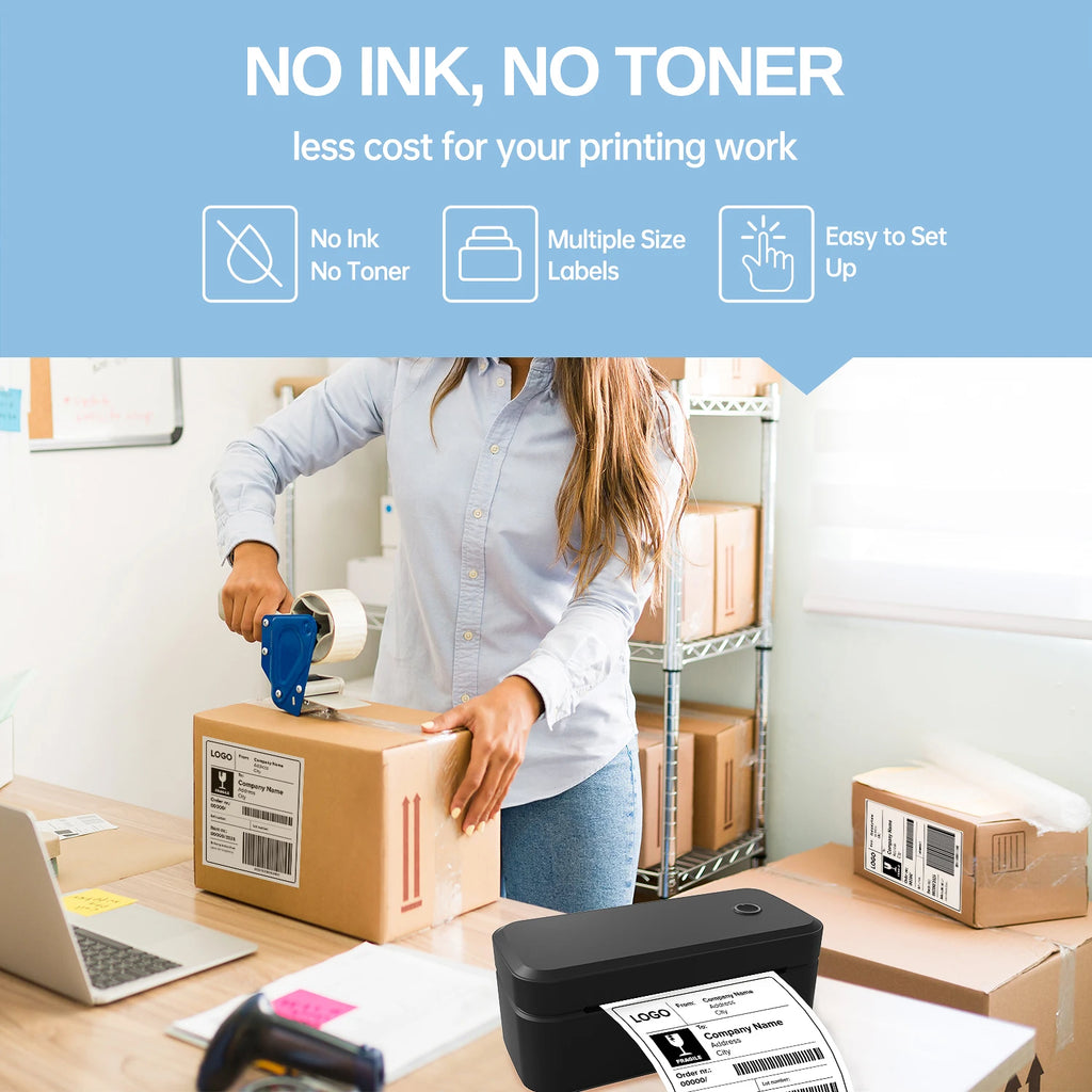 Marklife X4 Thermal Label Printer Portable Printer for 4x6 Mailing Packages Printing Bluetooth & Automatic Label Recognition