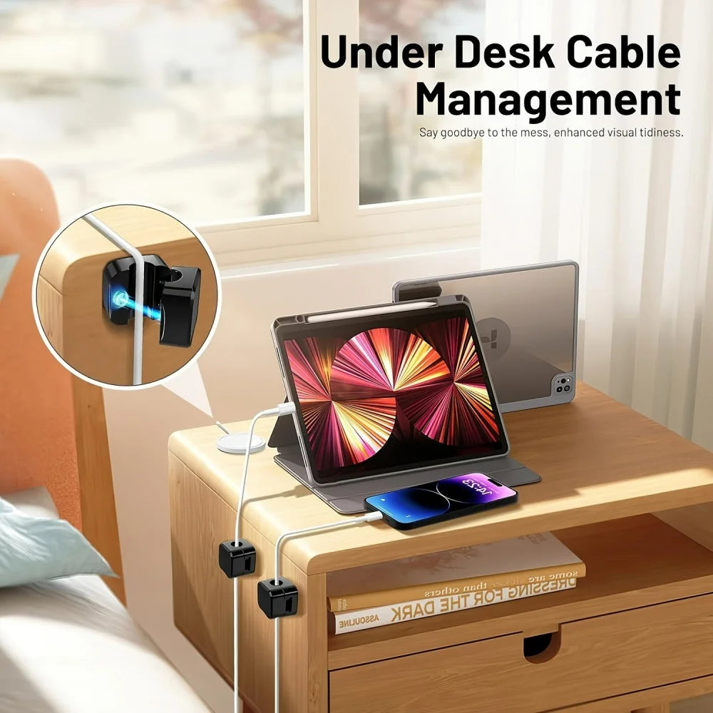 Magnetic Cable Holder Data Cord Collator Desktop Bedside Wall Wire Organizer Mobile Phones Earphones Charging Wire Cord Holder