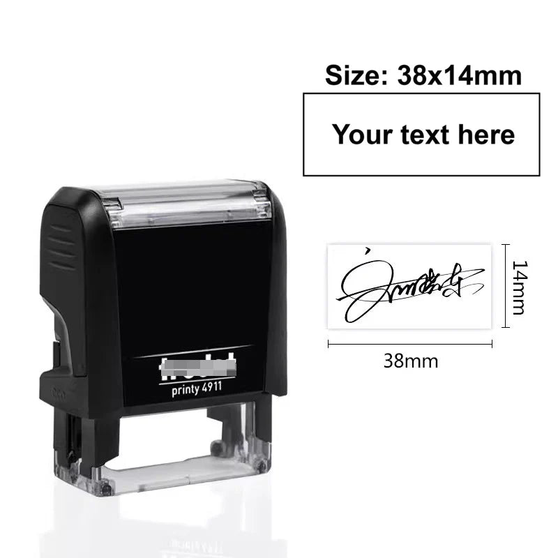 Customizable Self-Inking Rectangular Personalized Name Signature Laser Engraved Rubber Stamp