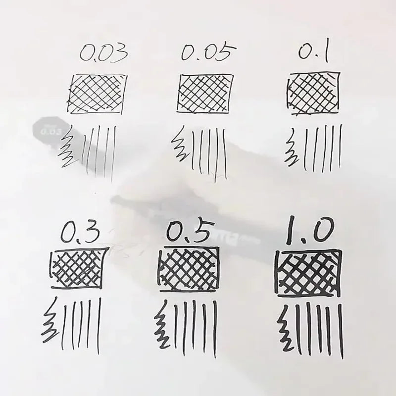 Pigment Liner Pigma Pen 0.1mm/0.03mm/0.05mm/0.5mm/1mm Different Tip Black Fineliner for Sketching Drawing Micron Ink Marker Pen