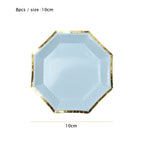 10cm Mini Plate Party Paper Plates Disposable Tableware Birthday Party wedding Decor kids Party Supplies Pink Small Plates 8pcs