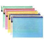 5PCS/10PCS/20PCS Transparent File Bags Pvc Grid Zipper Bags A4 A5 Document Bags Grid Bags