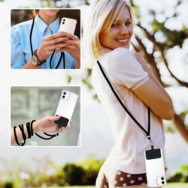 Color Phone Lanyard Suitable for iPhone Xiaomi Samsung Phones With Patch Protection Case Universal And Does Not Affect Charging
