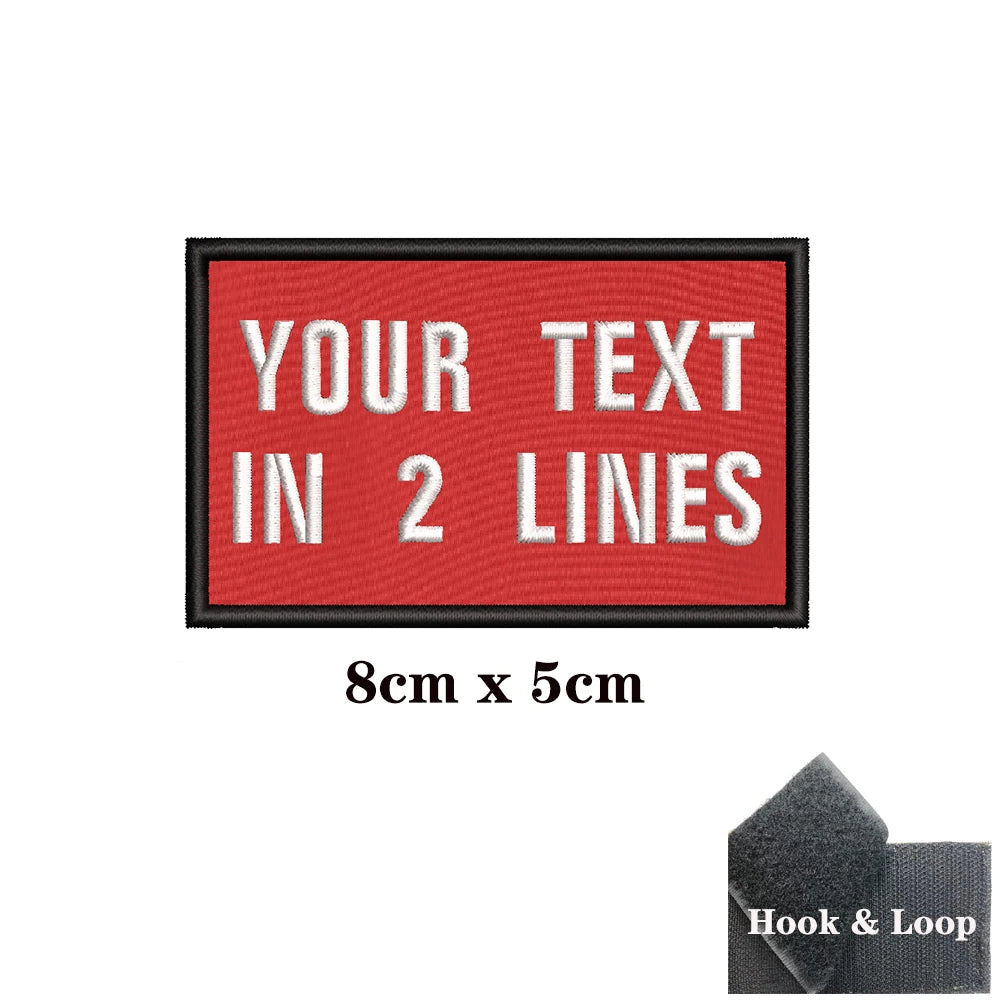 1PC Custom Personalized Name number Patch Stripes Badge tags chevrons Armband Iron On Or Hook Loop embroidered red