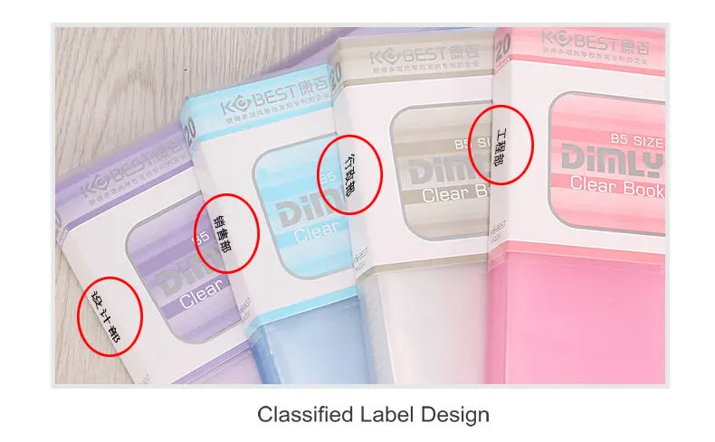 Transparent PVC Bag A5 Display Book Multi Pocket File Folder For A5 Document Organizer Paper Storage Clear File A5 Folder