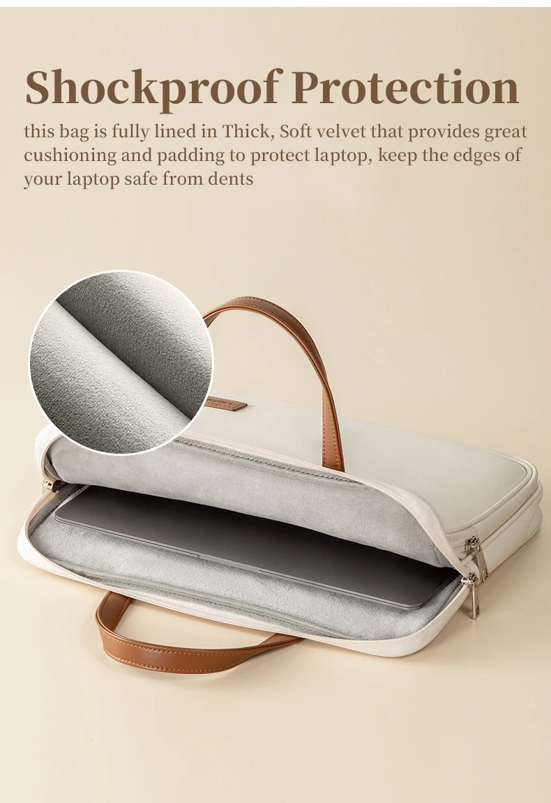 Laptop Bag Women Slim Briefcase Notebook Carring Case for MacBook Air 13 Pro 14 M4 Huawei Matebook Lenovo Acer Xiaomi 15.6 inch
