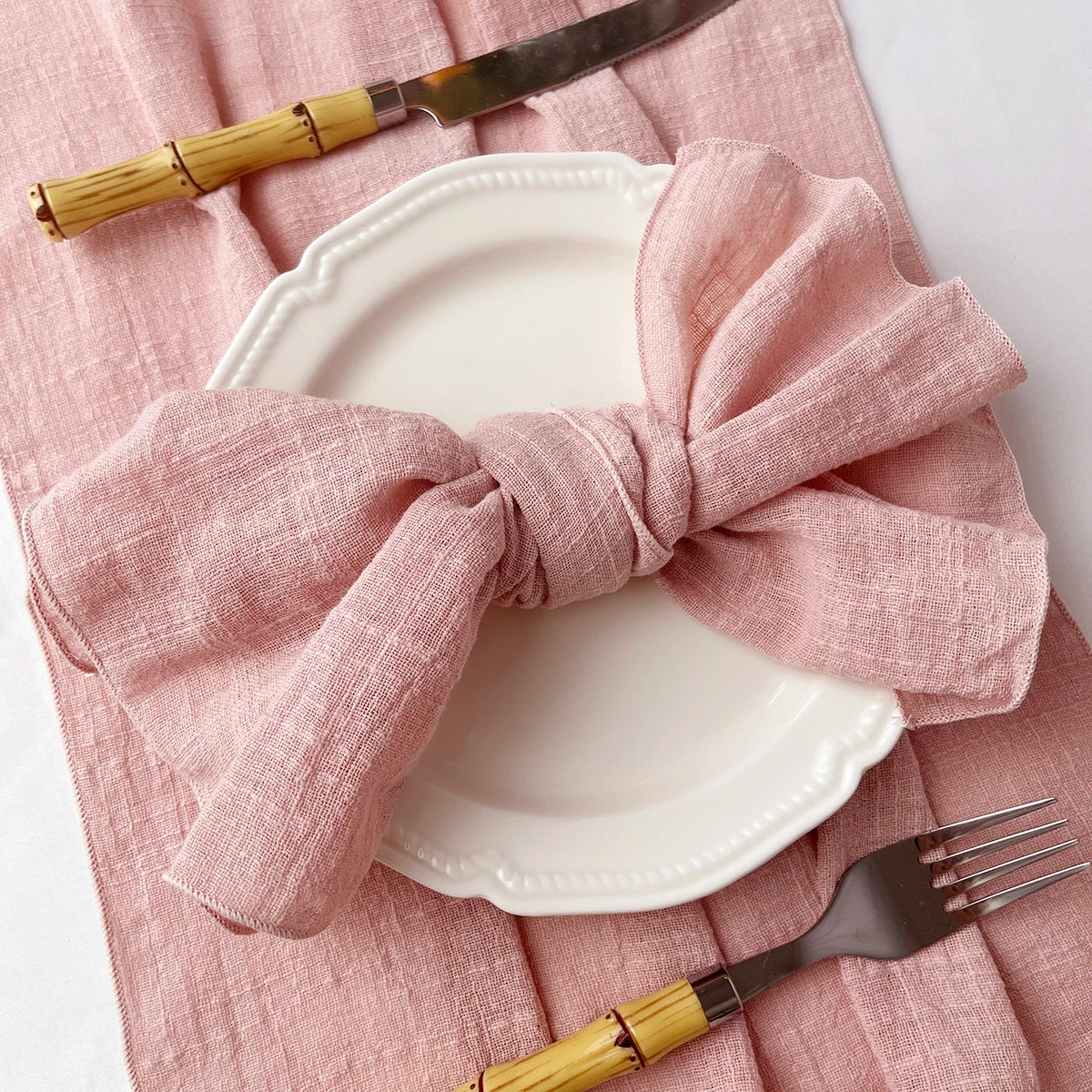 Set of 6 Cotton Cloth Napkins Gauze 30x30cm Fabric for Wedding Decor Everyday Use Dinner Tea Towel Table Village Christmas Napki