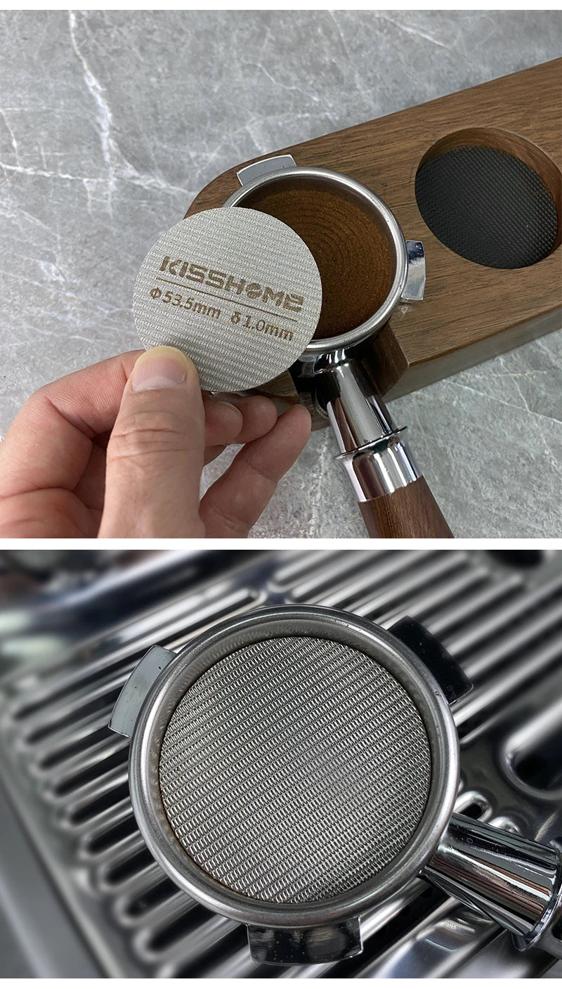 Coffee Puck Screen Fit 51mm 53.5mm 58.5mm Reusable Ground Filter Mesh Heat Resistant Metal For Espresso Accessories Barista Tool