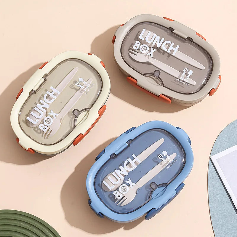 850ml Bento Lunch Box with Water Bottle Spoon Portable Compartment Food Box Leak-proof Microwave Lunch Box for School Office