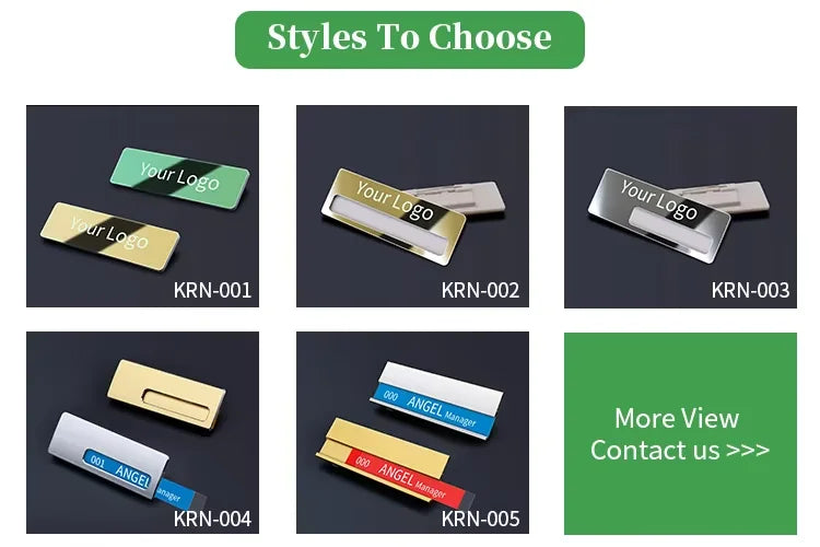 Custom LOGO Blank Zinc Alloy Sublimation Reusable Employee Staff Magnetic Nametag Name Badge with Magnet