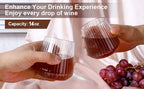 12-48Pcs 14oz Plastic Ribbed Wine Glasses Disposable Stemless Wine Glasses Plastic Cocktail Glasses for Party Unbreakable