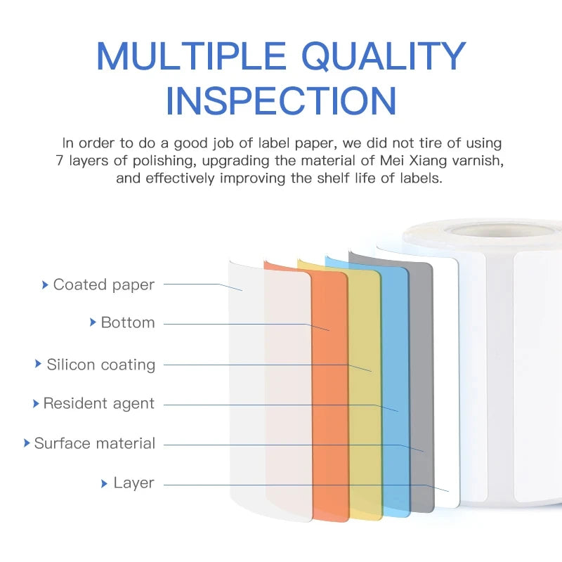 Niimbot B1 Portable Printer White Sticker 2/3/4/5Rolls Waterproof Paper Adhesive Label Printer Residential &Commercial For B21
