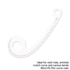 Flexible Clear Metric French Curve Ruler Multipurpose Tailoring Template For Dressmaking Pattern Drafting DIY Sewing Projects