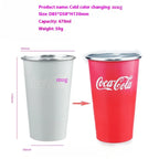 470ml Portable Aluminum Mug-CocaCola Cups ColorChanges When Cool Perfect for Cold Sensation Outdoor Camping Beer Cold DrinksCup
