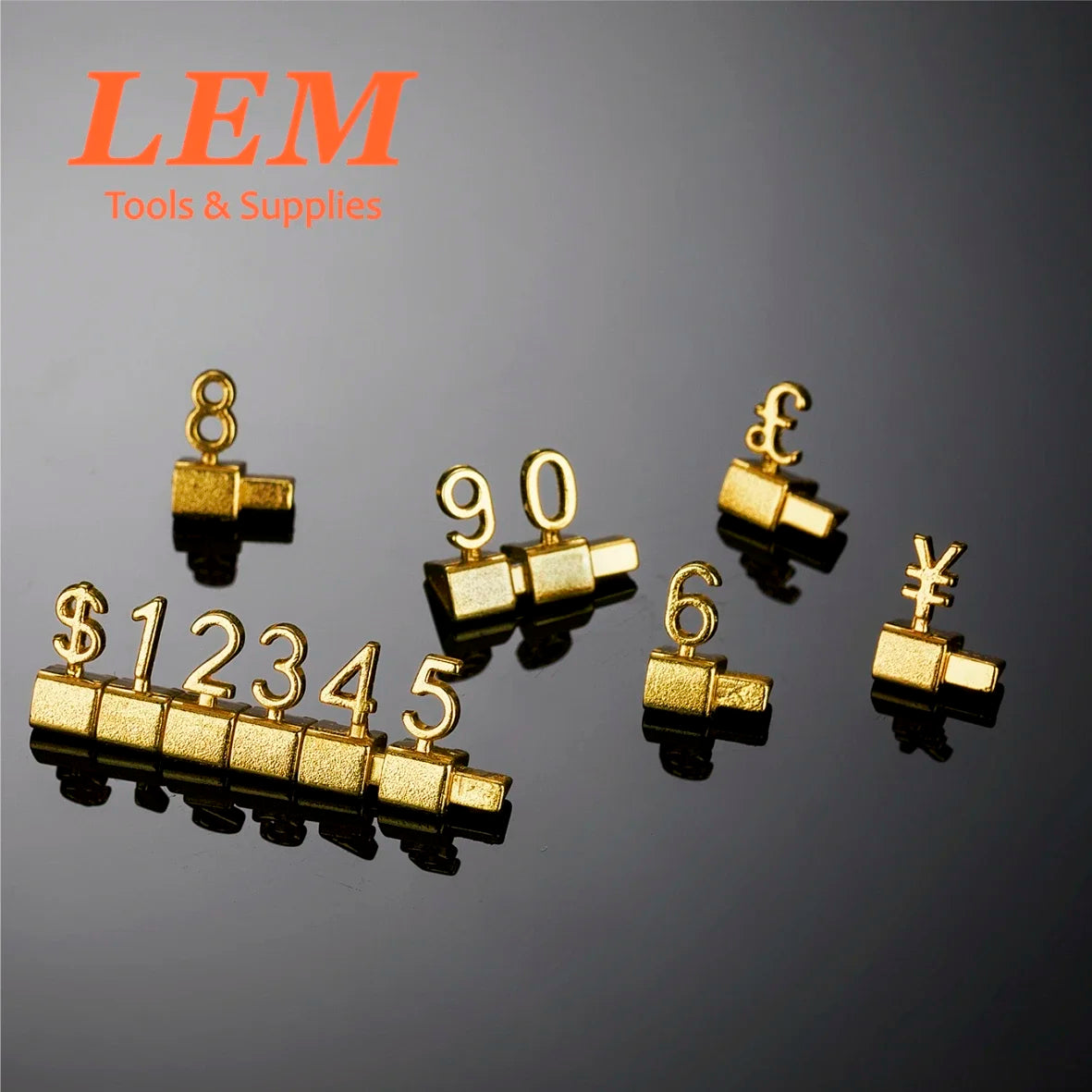 Metal 3D Combined Price Tags Number Adjustable Display Euro Pound Dollar Label Currency Symbol Jewellery Watch Phone Store