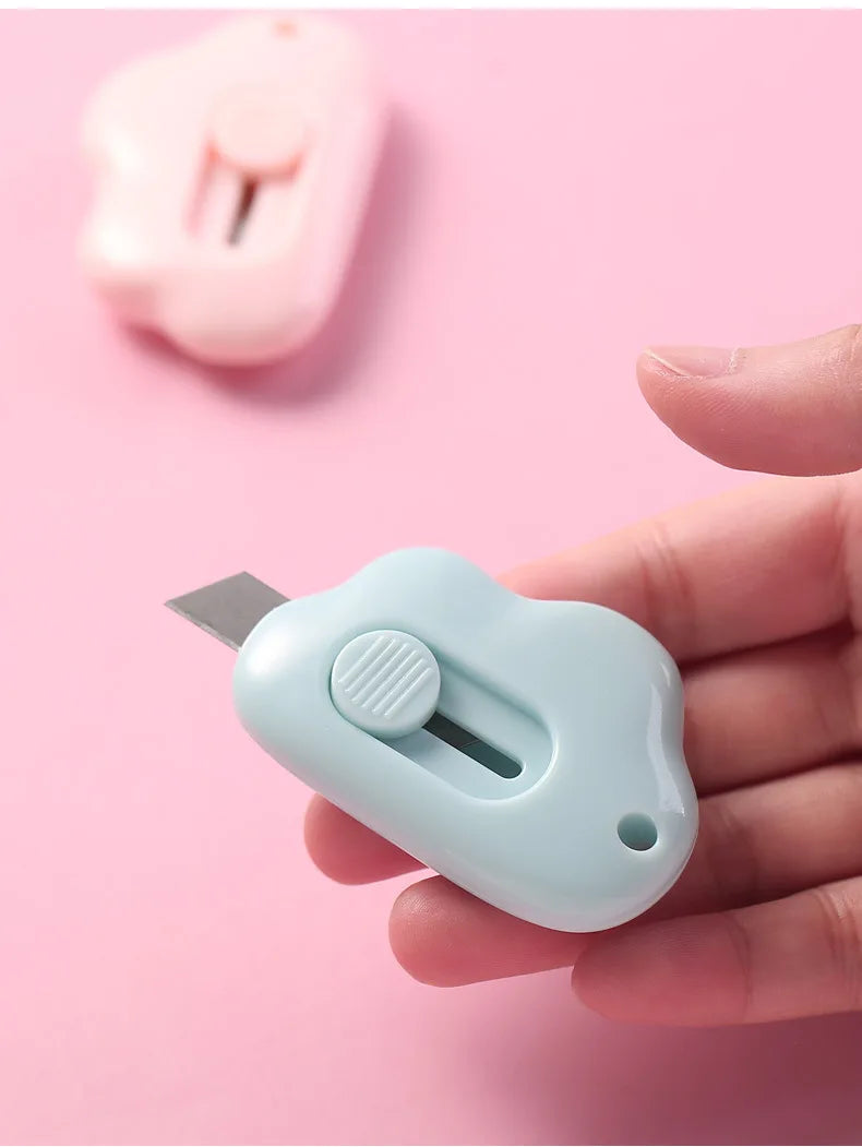 Portable Utility Knife Cloud Mini Students Paper Knife Office Utility Knife Safety Knife Letter Opener Mini Cutter Box Opener