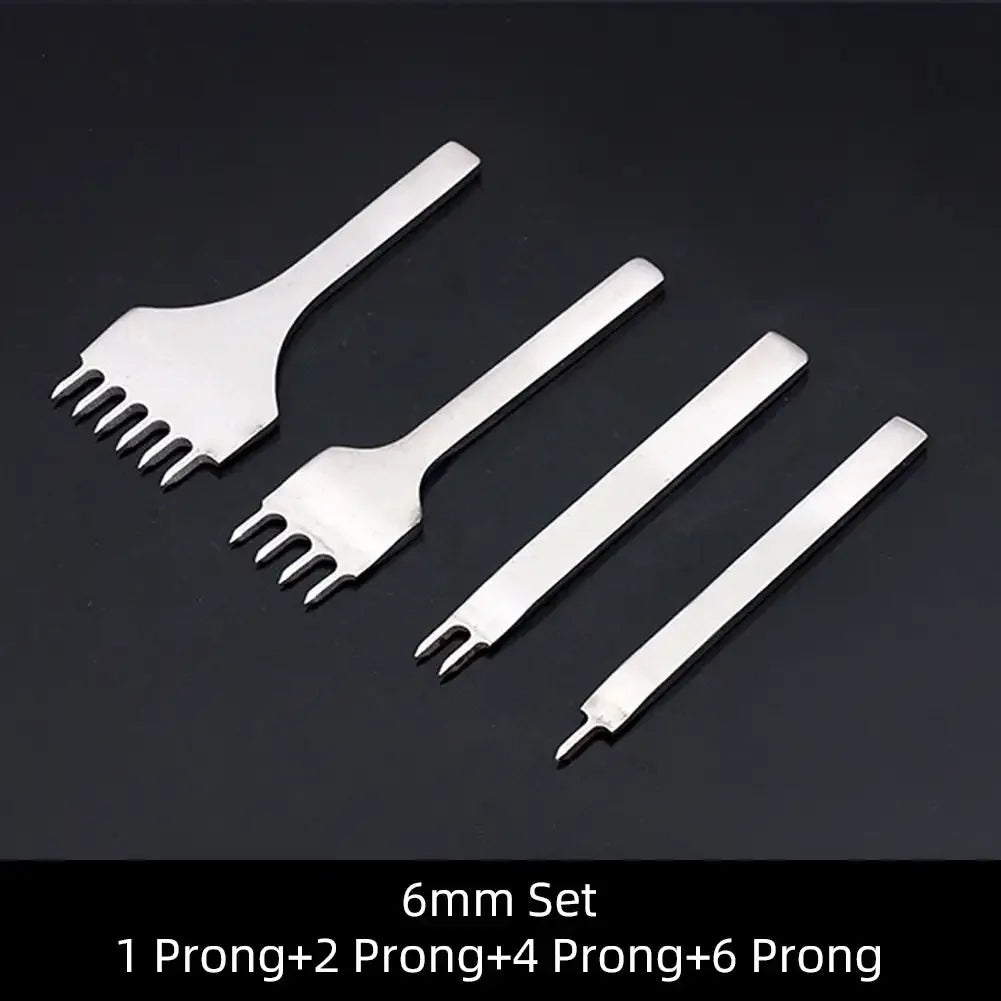DIY Leather Craft Punching Hole Tool Leather Stitching Sewing Punches 1+2+4+6 Leather craft Spacing Punch Tools 3/4/5/6mm