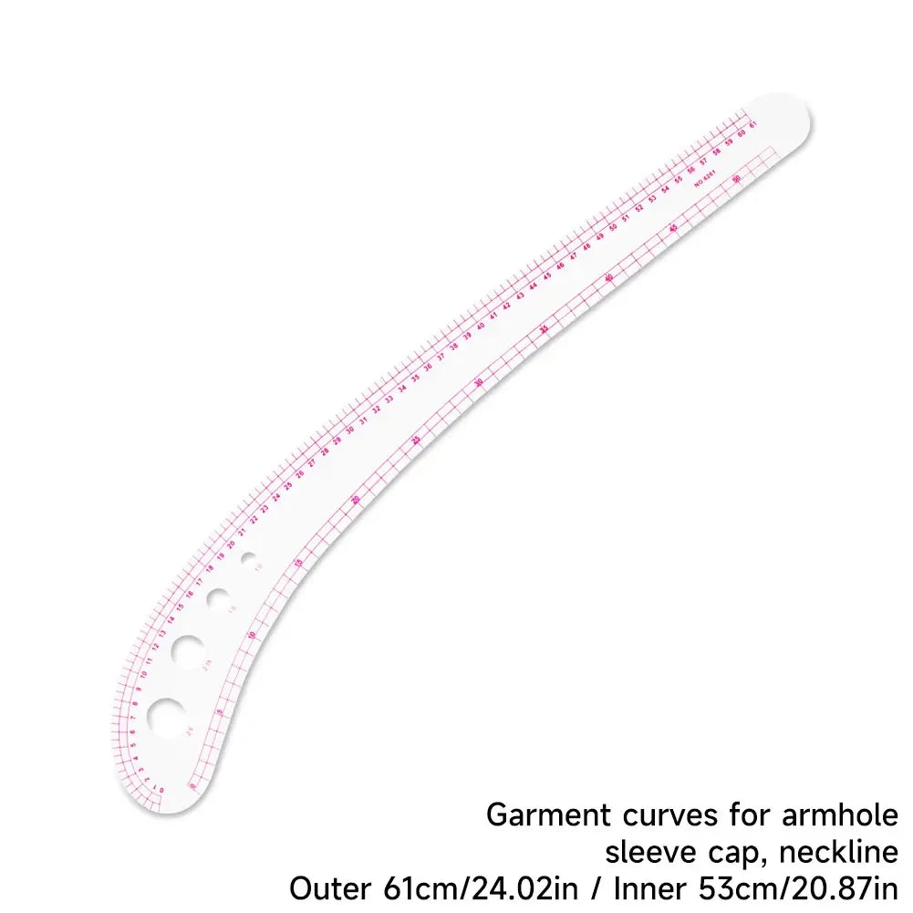 Clear Metric Flexible French Curve Ruler Practical Tailoring Template For Dressmaking Pattern Drafting DIY Sewing Projects