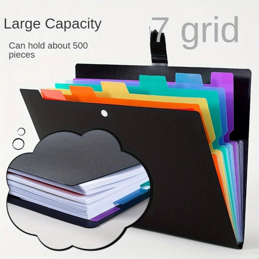 1pc Accordion File Bag, Color Insert A4 Folder Organizer - Ideal for School, Home and Office Organization