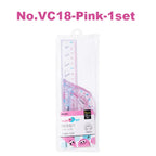 Deli 4pcs/set Transparent Soft Ruler Flexible Straight Triangle Rulers Protractor for Home Office Drawing Maths Measuring Tool