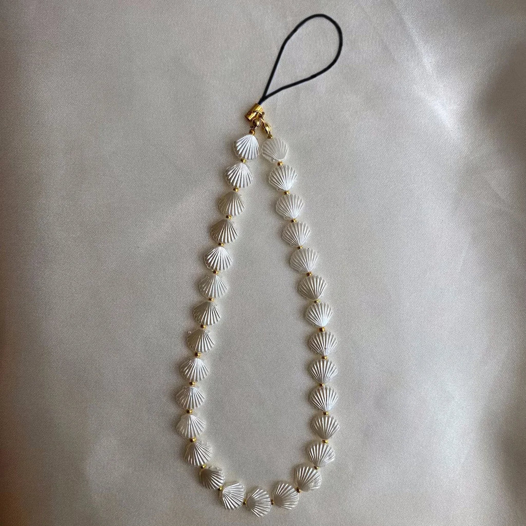 Simple Love Shell Beaded Keychain Mobile Phone Chain Pendant Fashion Mobile XYu Phone Case Accessories Female Jewelry Gifts