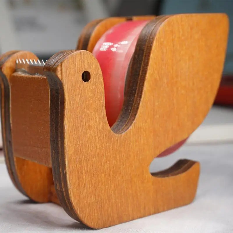 Whale Design Ergonomic Tape Holder For Office Home School Wooden Tape Cutter Desktop Tape Dispenser Animal Shaped Squirrel