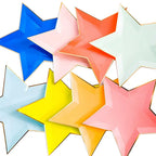8Pcs Star Paper Plates Party Decoration Disposable Tableware for Dinner Cakes Birthday Wedding Party Supplies