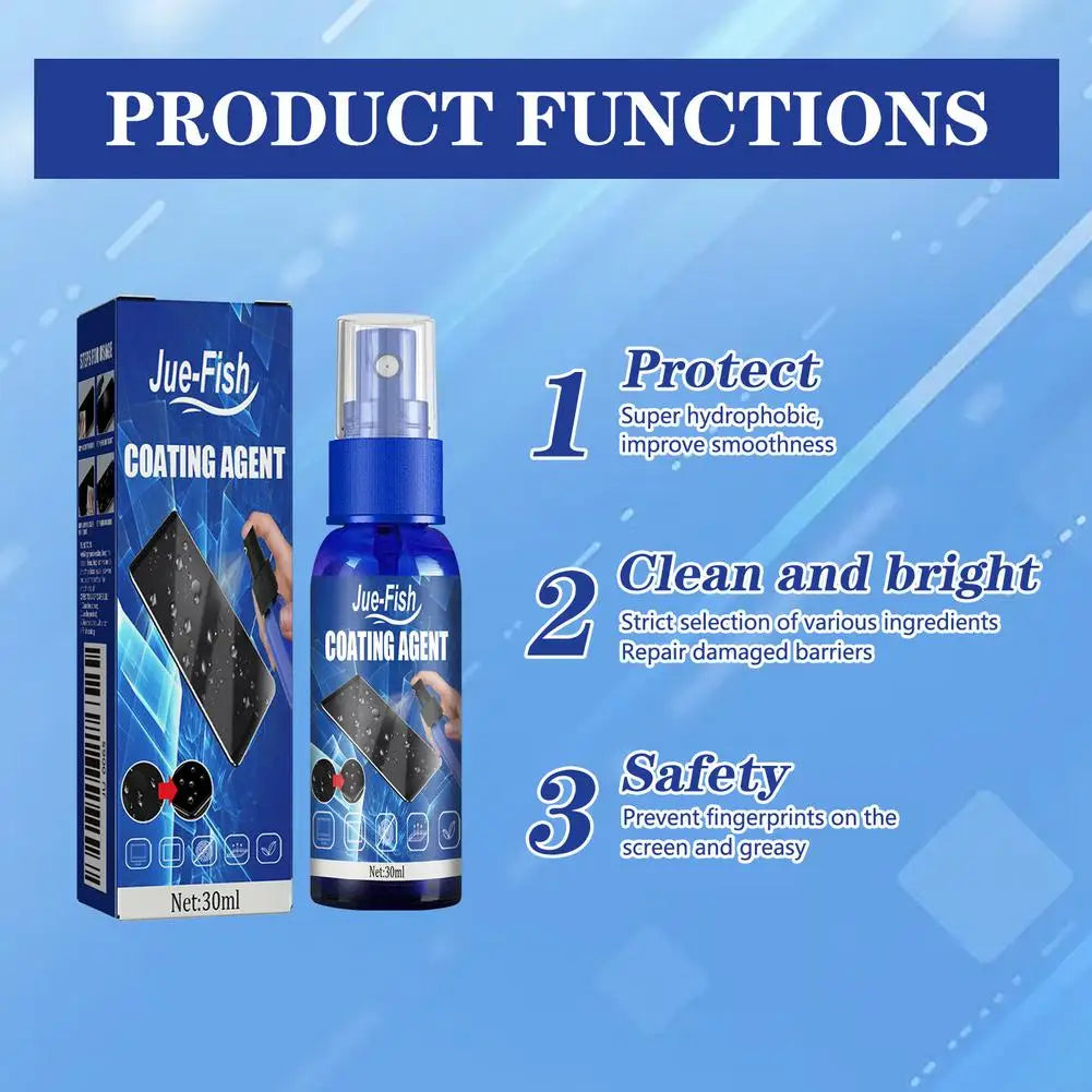 Mobile phone screen cleaner scratch-resistant fingerprint-resistant glass hydrophobic oleophobic coating solution