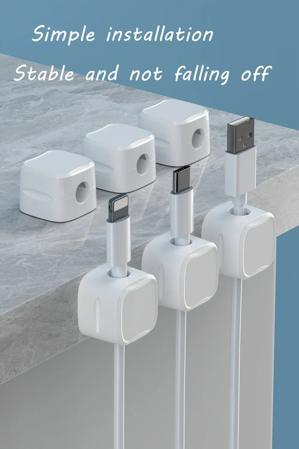 1/3/6/12PCS Magnetic Cable Clips Cable Adjustable Cord Holder Under Desk Cable Management Wire Keeper Cords Organizer Holder