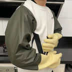 Acid and alkali resistant black lengthened anti-corrosion waterproof industrial latex thickened rubber gloves
