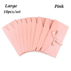 10 Pcs/set Envelope Pearlescent Paper Bow Thicken Ribbon Retro Creative Color Stationery Wedding Invited Gift High Quality