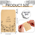 60/120 Pcs Seed Envelopes Bulk 2.36 x 3.15 Inch Seed Packets Envelopes Self Adhesive Small Paper Coin Envelopes Resealable Seed