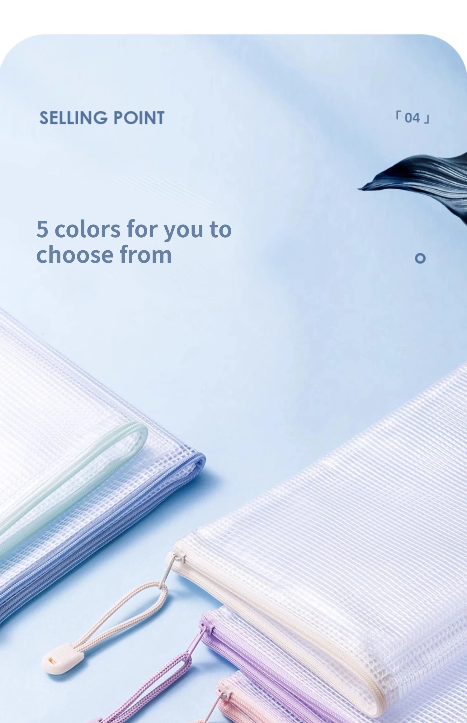 5/10/20/30PCS Mesh Zipper Pouch Document Bag Waterproof Zip File Folders A4 A5 Size Office School Supplies Document Storage Bags