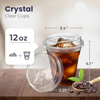 12/16/20oz Disposable Transparent Plastic Cup Leakproof Shatterproof Fit For Milk Bubble Tea Coffee Beverages Daily Use