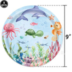 Ocean Sea Birthday Party Tableware Turtle Whale Print Plates Napkins Cups for Baby Shower Ocean Party Birthday Decorations