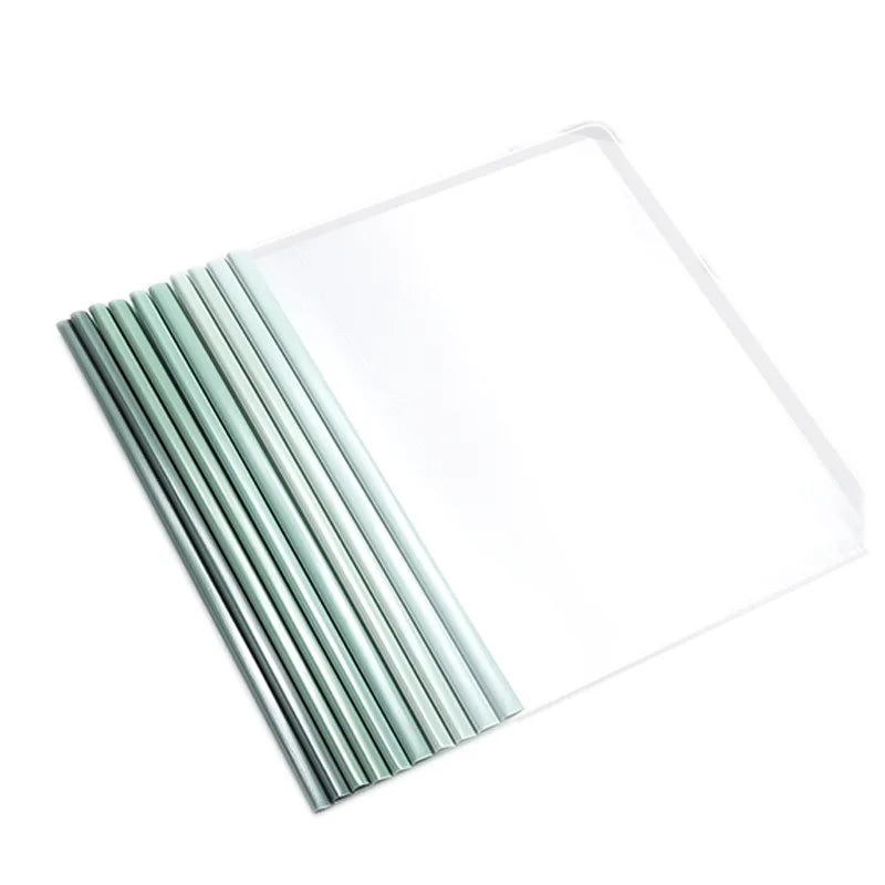 10 Pcs Gradient Pull-out Clip Teardrop-shaped A4 Transparent Folder Pull-out Clip Resume File Folder Approval and Submission