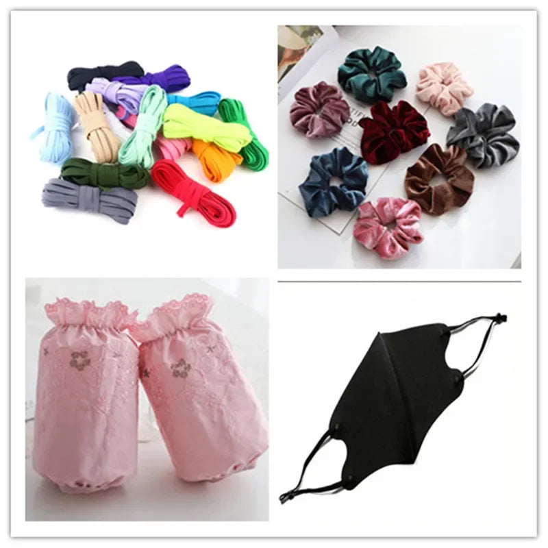 5m 10m 20m 40m 90m Elastic Elastic Band 6mm Color Sewing Household Rubber Band Elastic Band Garment Sewing Accessories