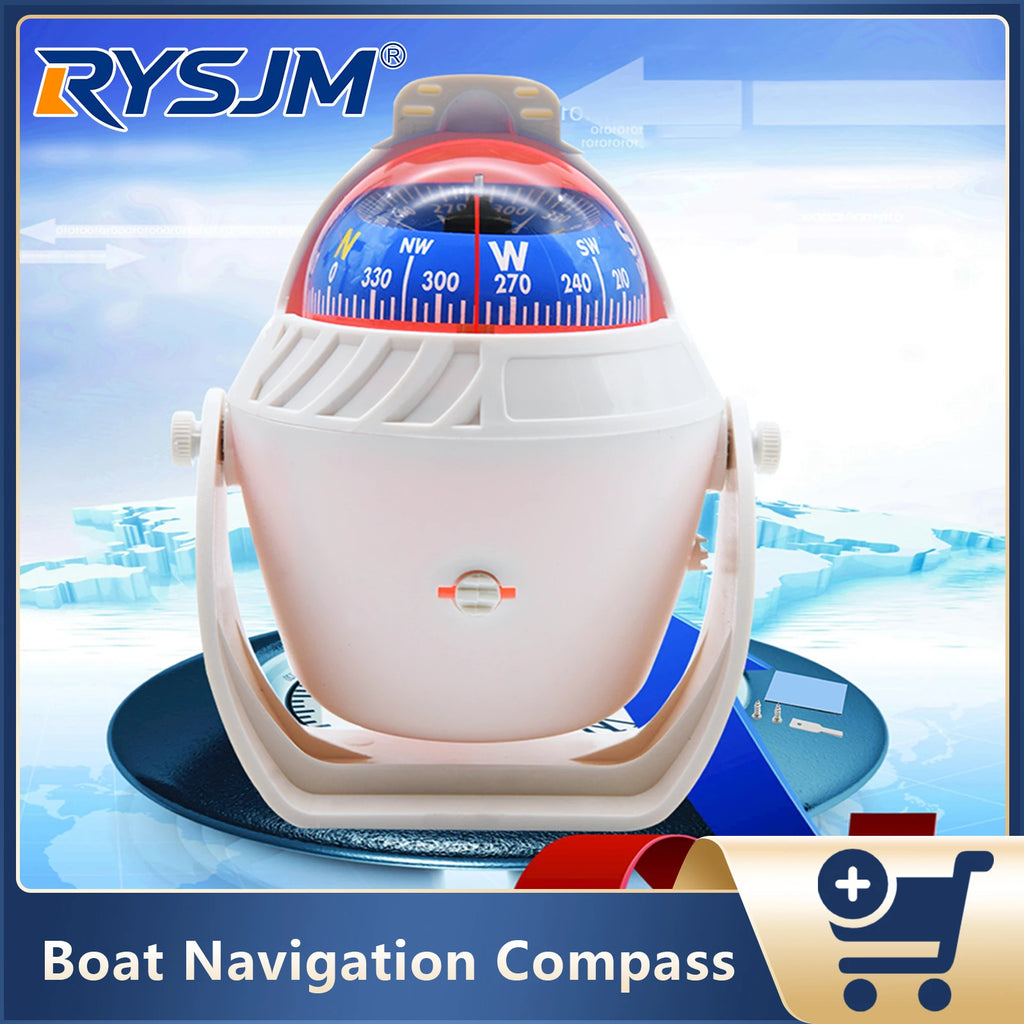 Marine Boat Navigation Compass Sea Position Pointer Waterproof Pivoting Compass Navigating Tools Sailing Tool Boat Accessories